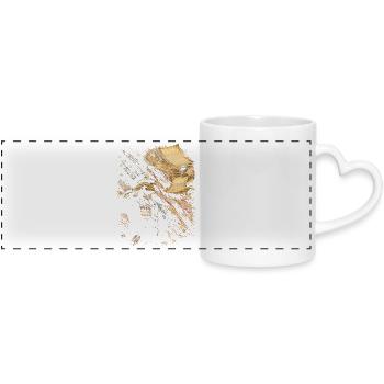 Veterans Day for Democrats - Panoramic mug with heart handle - white - Front