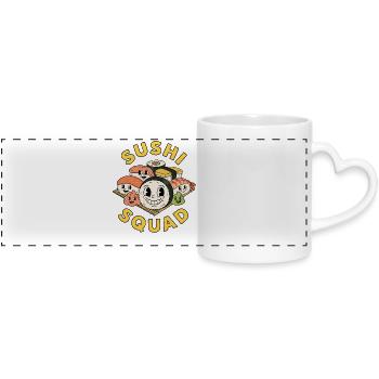 Troupe de sushi Cuisine japonaise drôle Sashimi Li - Mug panoramique avec anse en forme de cœur - blanc - Devant