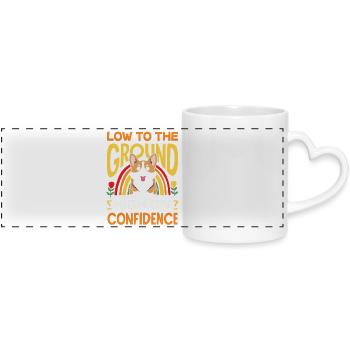 Short Legs, Tall Setting, Corgi - Panoramic mug with heart handle - white - Front