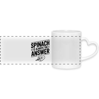 Spinach is Always The Answer - Panoramic mug with heart handle - white - Front