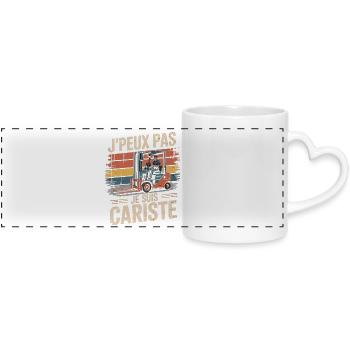 T-Shirt Humour Cadeau Cariste Original Collègues - Mug panoramique avec anse en forme de cœur - blanc - Devant