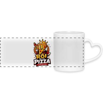 Roi de la Pizza - Mug panoramique avec anse en forme de cœur - blanc - Devant