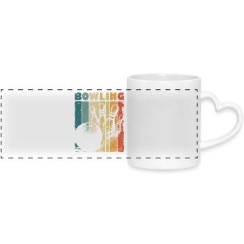 Bowling Skittles Vintage Graphic - Panoramic mug with heart handle - white - Front