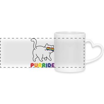 Pride Month LGBTQ – Purride - Panoramatasse mit Herzhenkel - Weiß - Vorne