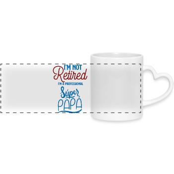 Not Retired Pro Super Papa - Panoramic mug with heart handle - white - Front