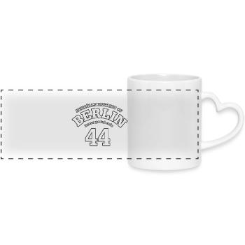 Neukölln Berlin 44 white print - Panoramic mug with heart handle - white - Front