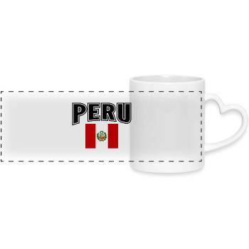 Peru - Panoramic mug with heart handle - white - Front
