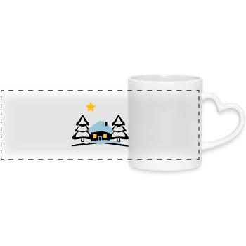 christmas house at North Pole - Panoramic mug with heart handle - white - Front