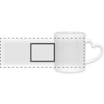 picture frame_1_1 - Panoramic mug with heart handle - white - Front