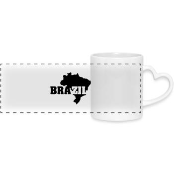 Brésil (ID: 002004) - Mug panoramique avec anse en forme de cœur - blanc - Devant