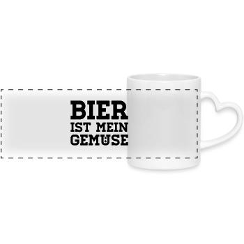 Beer is my vegetables - Panoramic mug with heart handle - white - Front