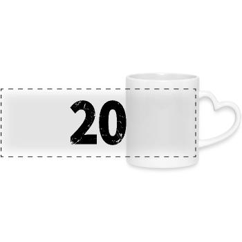 Cool Number 20 - 20 ans 20th Birthday Gift - Mug panoramique avec anse en forme de cœur - blanc - Devant