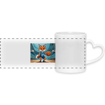 Mignon petit renard démon vie quotidienne - biscuits - Mug panoramique avec anse en forme de cœur - blanc - Devant