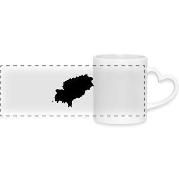 Ibiza - Panoramic mug with heart handle - white - Front