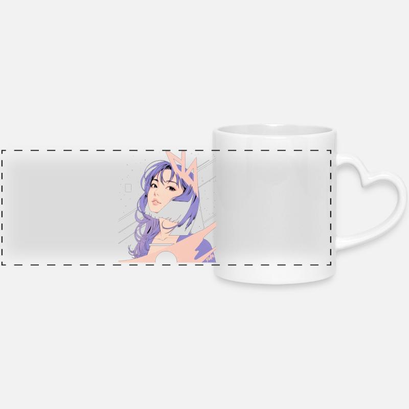 Nostalgie de l'espace ✨ - Mug panoramique avec anse en forme de cœur - blanc