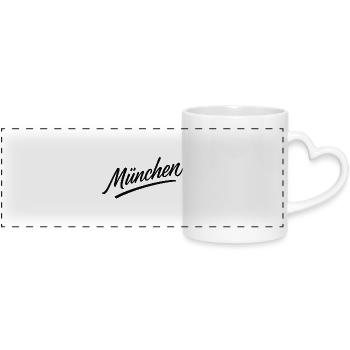 München Script Flair - Panoramatasse mit Herzhenkel - Weiß - Vorne