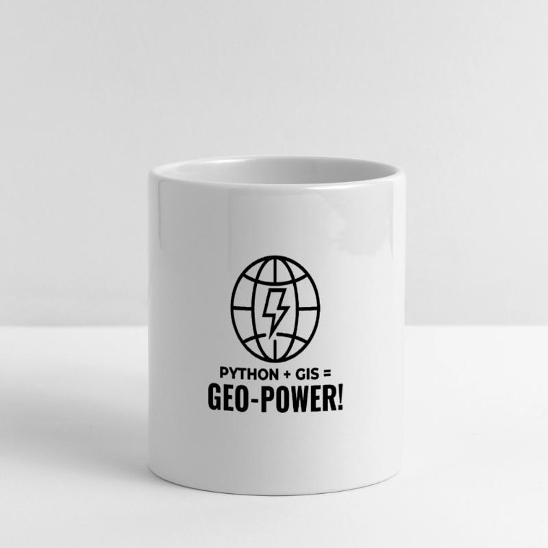 Python GIS Geo-Power Programmierung Geospatial Panoramatasse mit Herzhenkel