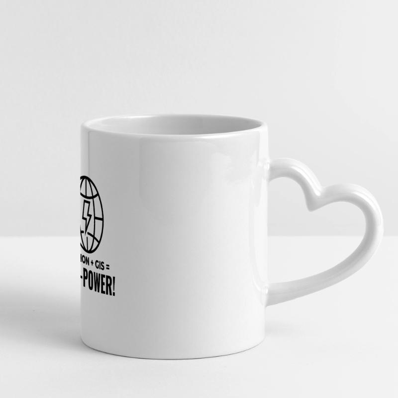 Python GIS Geo-Power Programmierung Geospatial Panoramatasse mit Herzhenkel