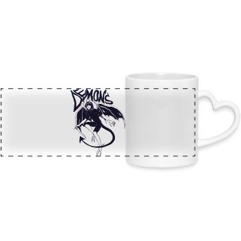 Demon Vibes – Sombre et mystique - Mug panoramique avec anse en forme de cœur - blanc - Devant