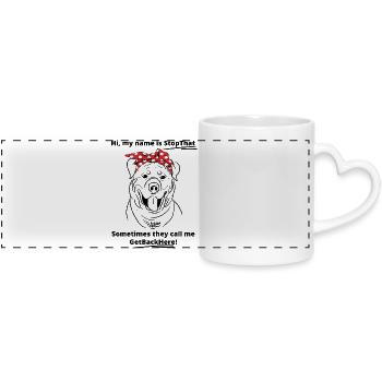 Lustige Rottweiler Skizze Linie Kunst Design Bandana - Panoramatasse mit Herzhenkel - Weiß - Vorne