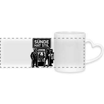 Sin Has Style Going Out Nightlife - Panoramic mug with heart handle - white - Front