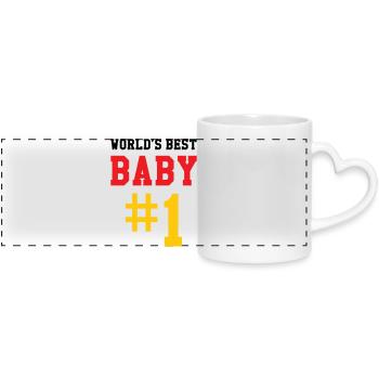 Best Baby - Birth - Child - Panoramic mug with heart handle - white - Front