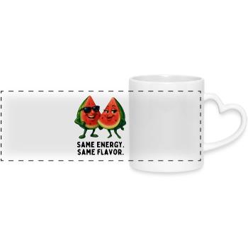 Same energy, same taste - Panoramic mug with heart handle - white - Front