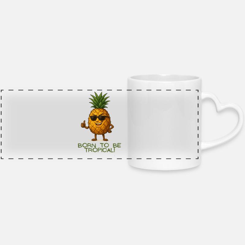 Ananas tropical avec style - Mug panoramique avec anse en forme de cœur - blanc