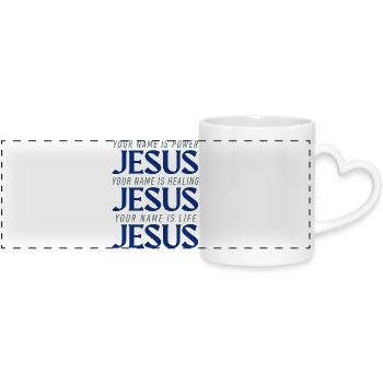 POUVOIR DE JÉSUS GUÉRIR LA VIE - Mug panoramique avec anse en forme de cœur - blanc - Devant