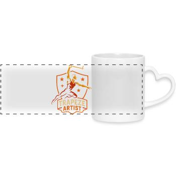 Trapèziste de cirque, cirque pour enfants drôle - Mug panoramique avec anse en forme de cœur - blanc - Devant