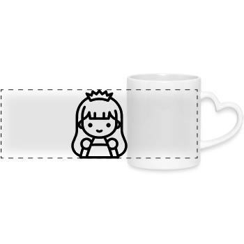 princesse - Mug panoramique avec anse en forme de cœur - blanc - Devant