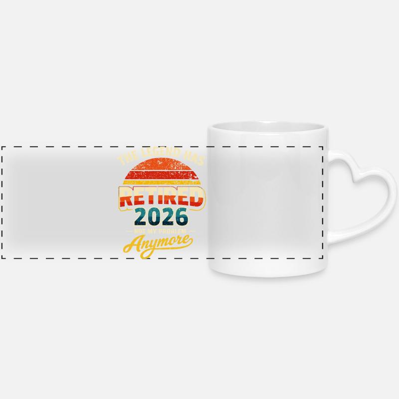 The Legend Retires 2026 - Humor - Panoramic mug with heart handle - white