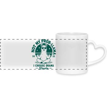 Pas ma sieste prob-llama - Mug panoramique avec anse en forme de cœur - blanc - Devant