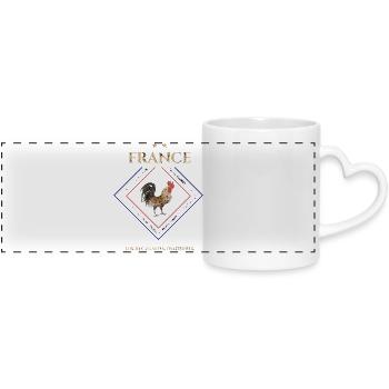 France vintage -LIBERTÉ ÉGALITÉ FRATERNITÉ  - Mug panoramique avec anse en forme de cœur - blanc - Devant