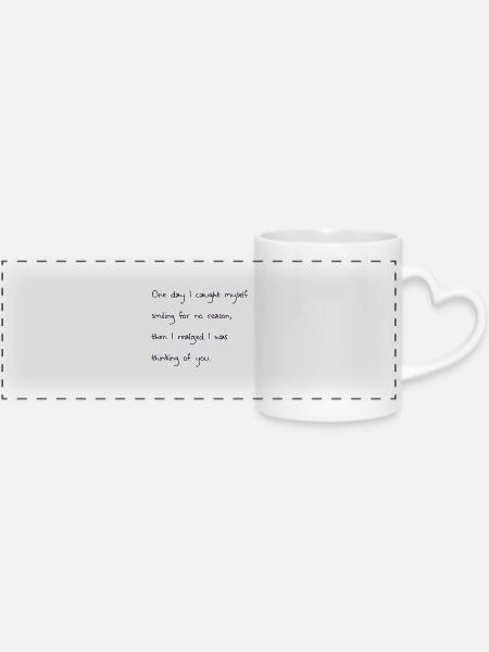 love quotes de - Panoramatasse mit Herzhenkel - Weiß