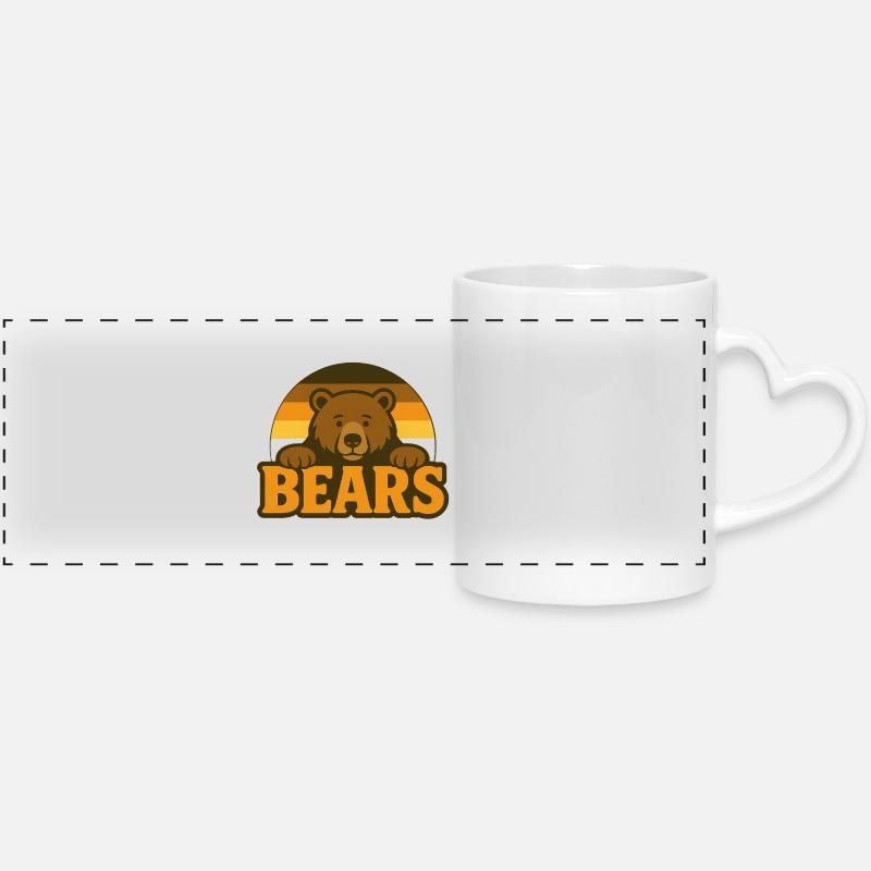 Bears Bearflag Pride Outfit - Panoramic mug with heart handle - white