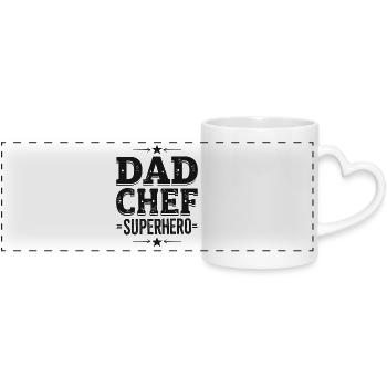 Dad Chef Superhero – Papa Koch Superheld - Panoramic mug with heart handle - white - Front
