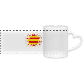 home country roots wurzeln love estelada katalania - Panoramatasse mit Herzhenkel - Weiß - Vorne