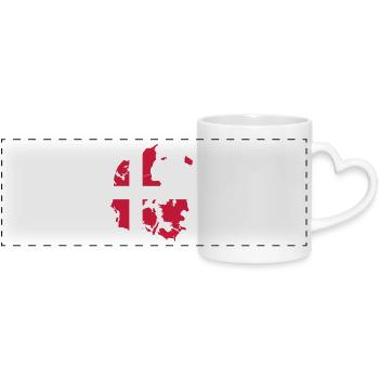 Danmark, Denmark - Panoramic mug with heart handle - white - Front
