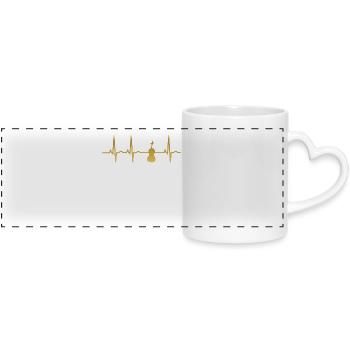 evolution ekg heartbeat fiddle fiddle - Panoramic mug with heart handle - white - Front
