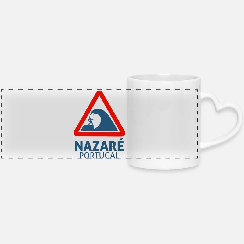 Nazaré - Mug panoramique avec anse en forme de cœur - blanc