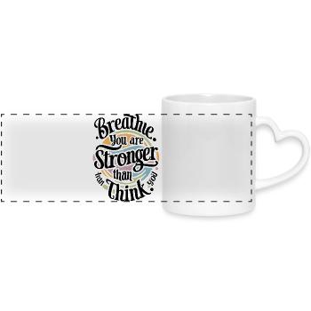 Typographie de sagesse inspirante - Mug panoramique avec anse en forme de cœur - blanc - Devant