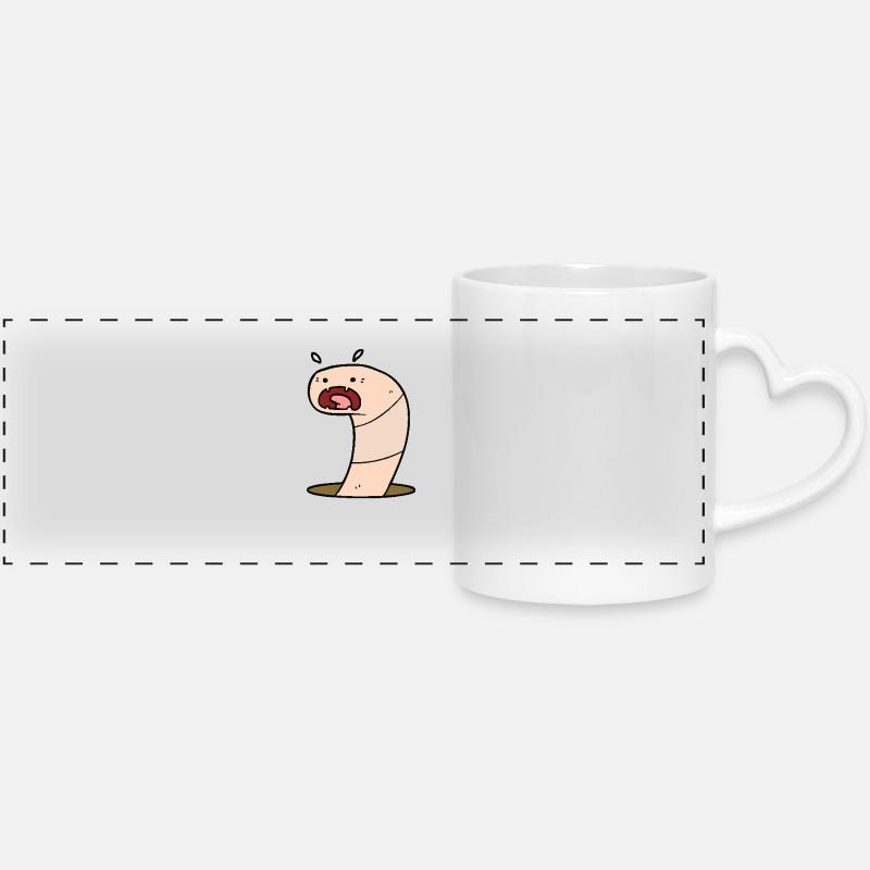 Ver mobile - Mug panoramique avec anse en forme de cœur - blanc