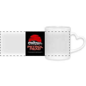 Petrol Head Sportwagen Retro Vintage Classic Race - Panoramatasse mit Herzhenkel - Weiß - Vorne