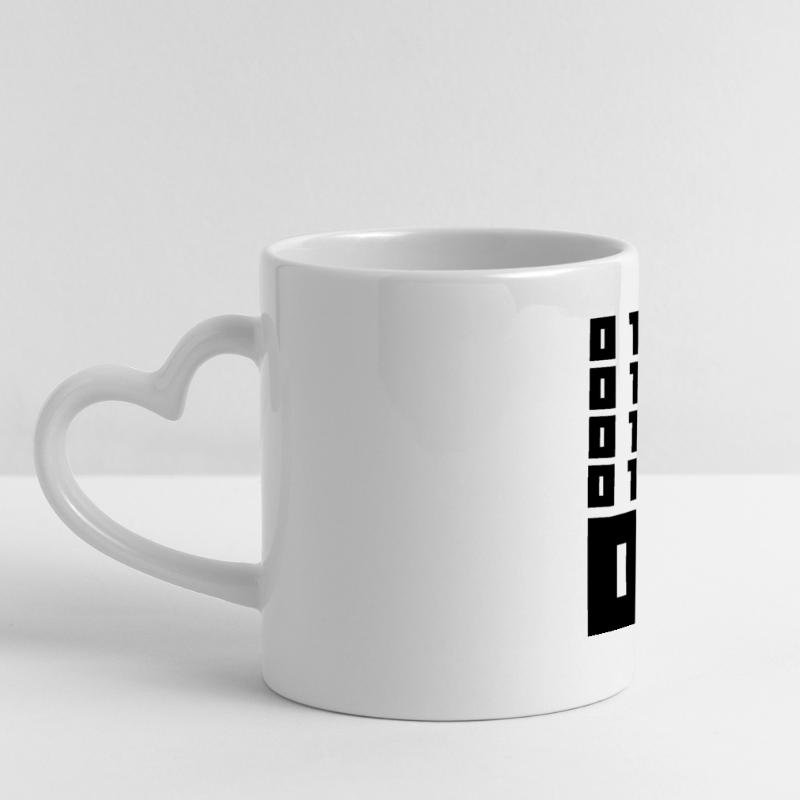 Binary Code F**k OFF – Nerd Humor & Geek Code Panoramic mug with heart handle