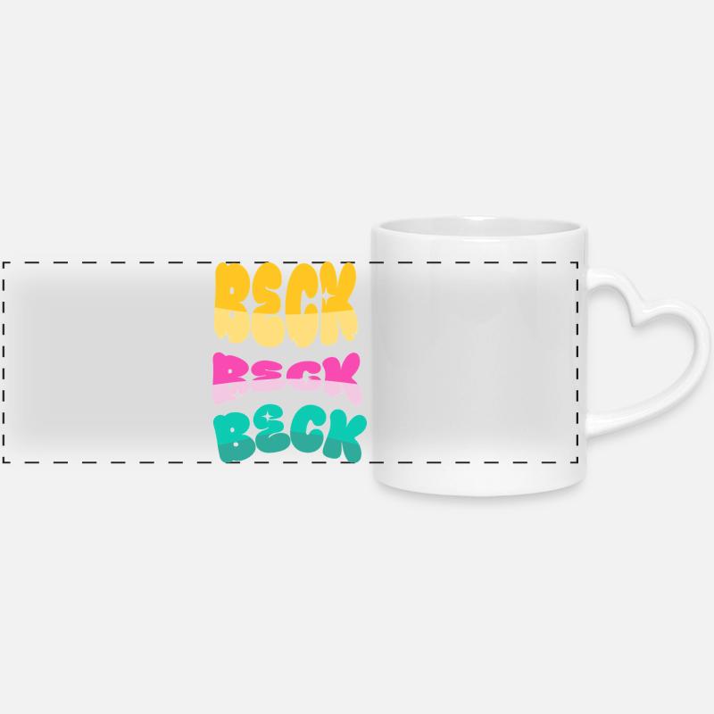 Beck - Panoramic mug with heart handle - white