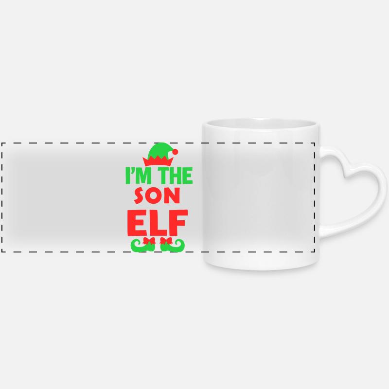 Im The Son Elf Christmas Tee - Panoramic mug with heart handle - white
