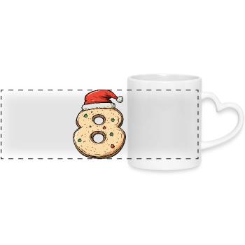 Biscuit de Noël à 8 chiffres - Mug panoramique avec anse en forme de cœur - blanc - Devant