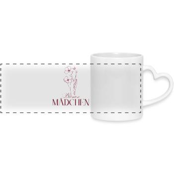Flower Girl - Panoramic mug with heart handle - white - Front