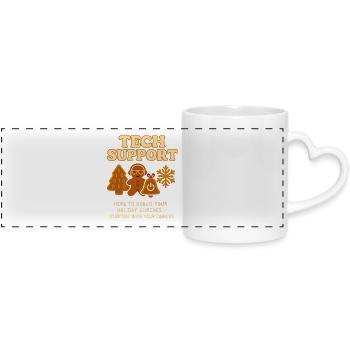 Technical Support Christmas Gift Vintage - Panoramic mug with heart handle - white - Front